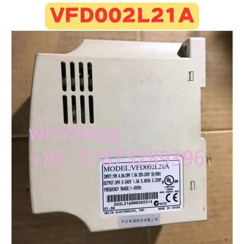 Gebrauchter Frequenzumrichter VFD002L21A Normale Funktion getestet OK
