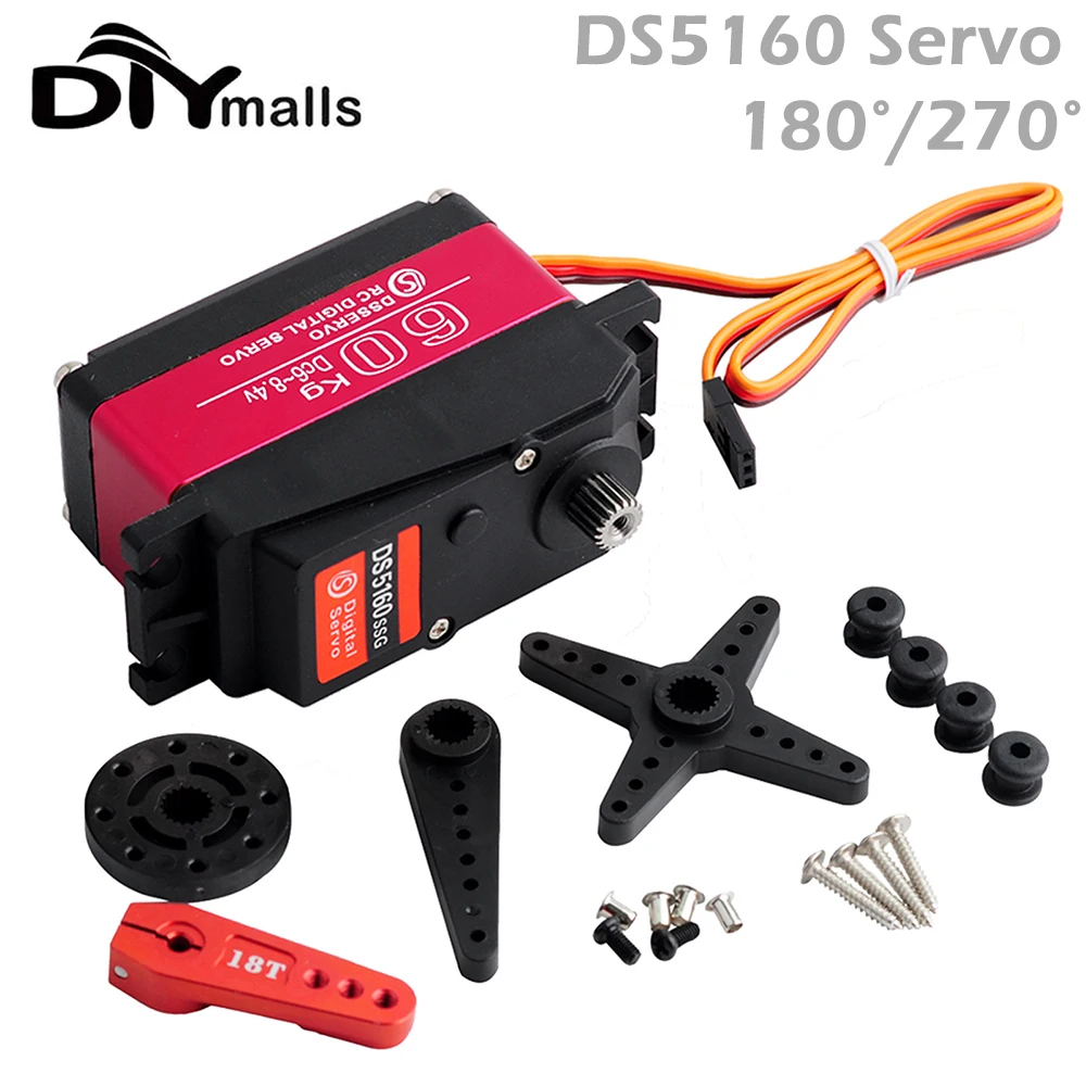 60Kg Servo DS5160 Digital Servo Waterproof Servo High Torque 180 270 Degree Full Metal Gear for Redcat Baja 1/5 RC Car
