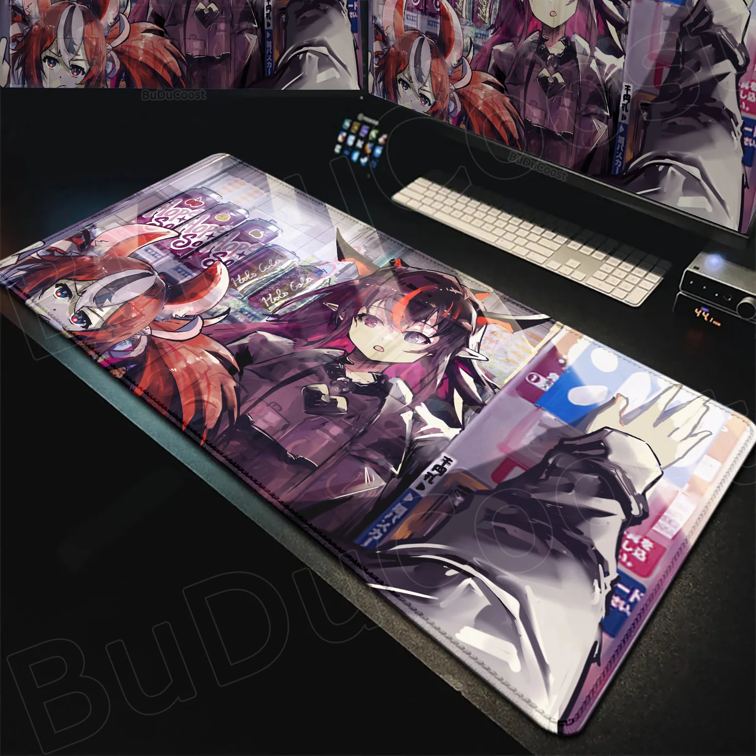 Kawaii Anime Girl Hololive Hakos Baelz Mauspad, groß, rutschfest, für Computer, Tastatur, Laptop, Gaming-Zubehör, XXL-Teppich – Detail 1