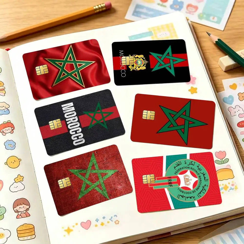 Art-T Morocco F-Flag Credit Card HD Stickers Game Card Decal Small Chip Waterproof Sticker Gift