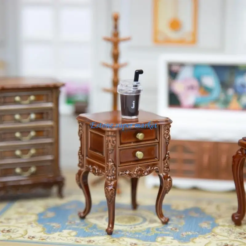 

090B Miniature Record Player Dollhouses Ornament for Art Collectors and Classical Interior Styling