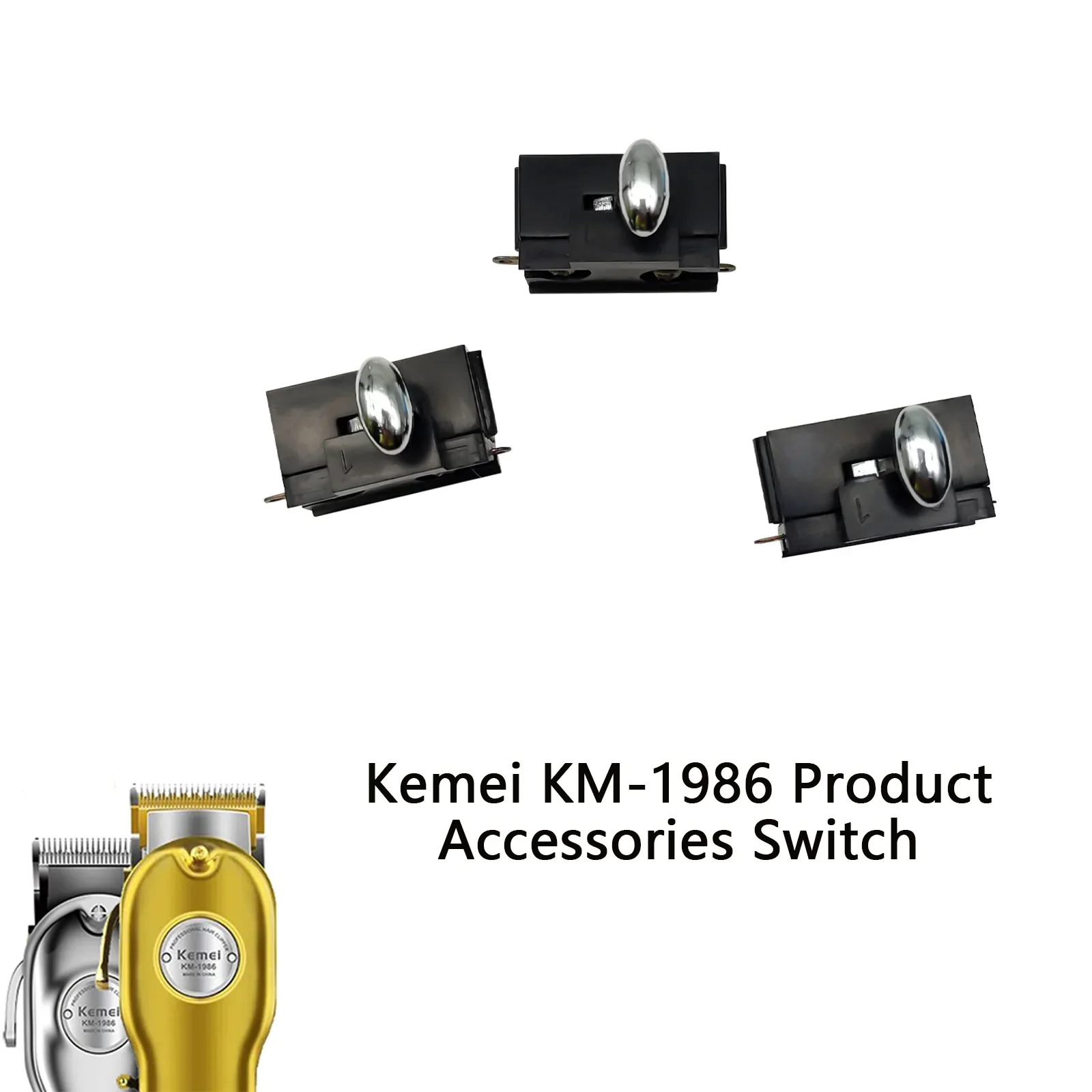 Kemei KM-1986 máquina de corte de cabelo profissional para homens acessórios do produto limite pente interruptor peças plásticas primavera placa-mãe