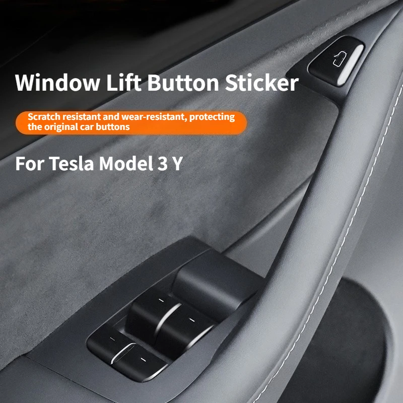 Für Tesla Model 3 Y Fensterheber-Schalterabdeckung Fensterschalter-Dekorationsaufkleber Model 3 Y Innenraum-Zubehör ﻿