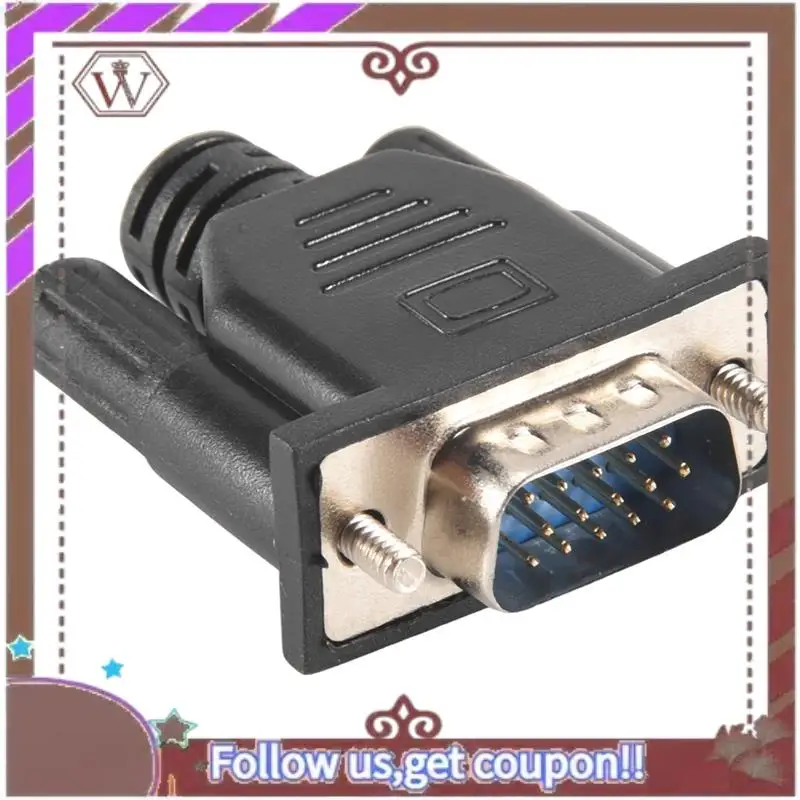 ABBG-VGA Virtual Display Adapter Male Dummy Plug EDID Headless Ghost Emulator Lock Plate