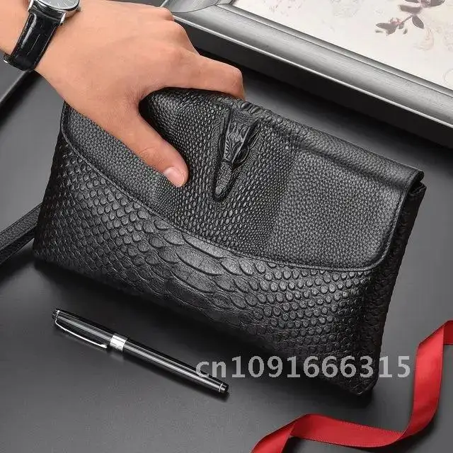 New Fashion Business Men's Long Clutches Wallet High Quality Leather Natural Purses Male Cow Cash Clutch Real Leather Genuine