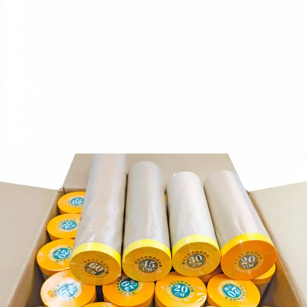 Masking Film For Auto Paint Spraying Kraft Paper Protection Tape High Viscosity Surface Barrier For Home Renovation