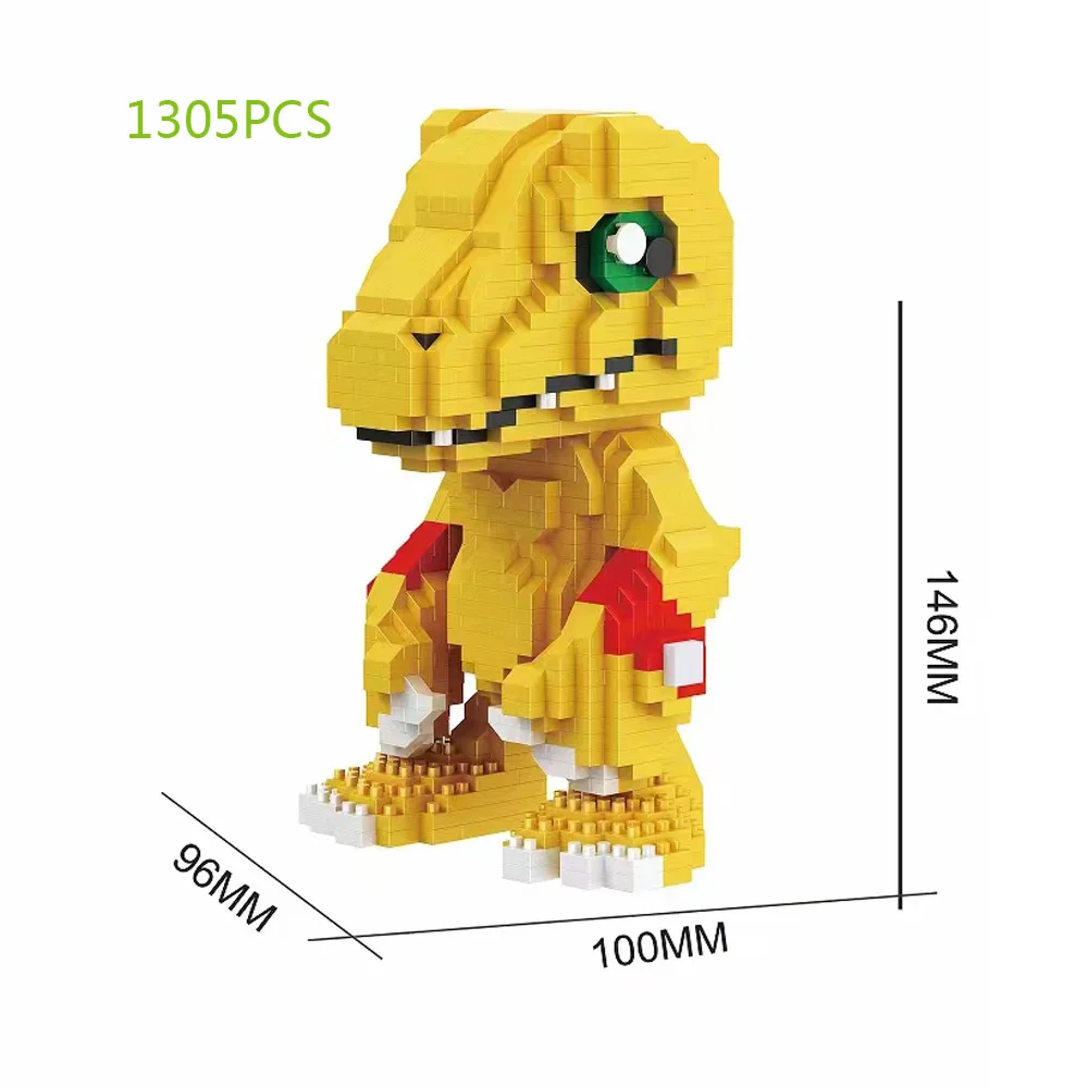 

Classic Japan Digital Anime Monster Building Brick Digimons Micro Diamond Block Agumon S Figures Nanobrick Toys Collection