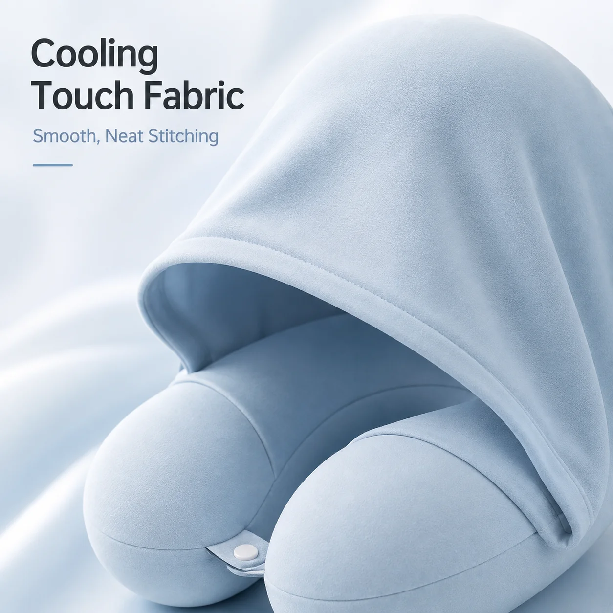 Hooded Travel Neck Pillow Memory Foam U Shaped Neck Support Cushion Portable Light Blocking Cover for Airplane Car Home Office
