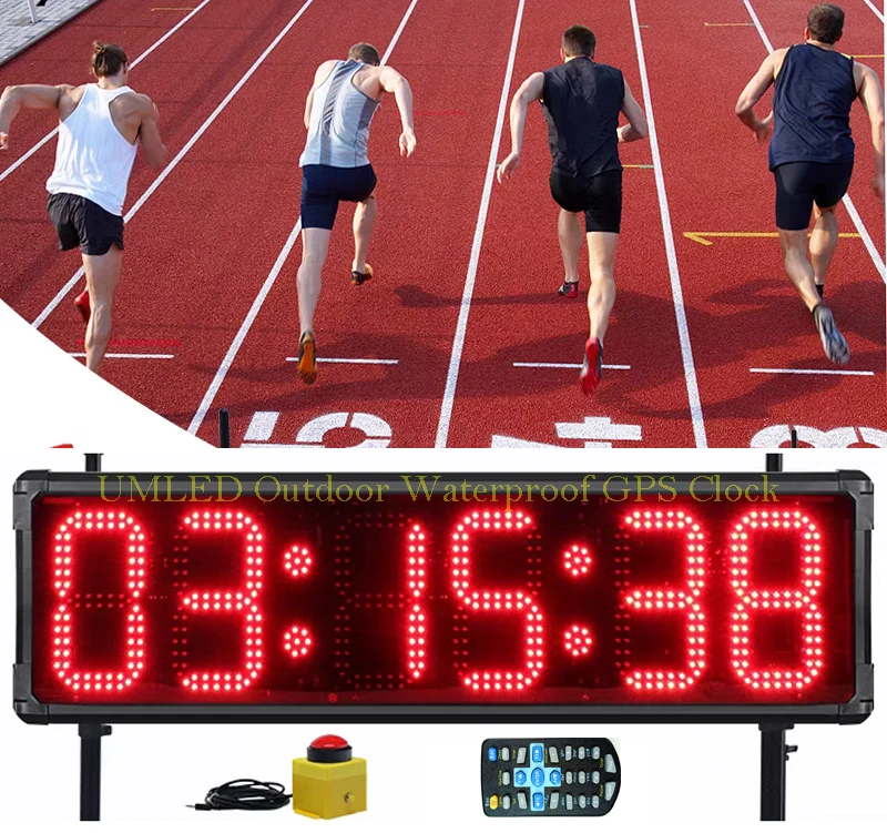 Indoor/Outdoor GPS LED Clock Display with Countdown & Countup Timer Red Tube Chip Day Hour Minute Second for Shopping Malls