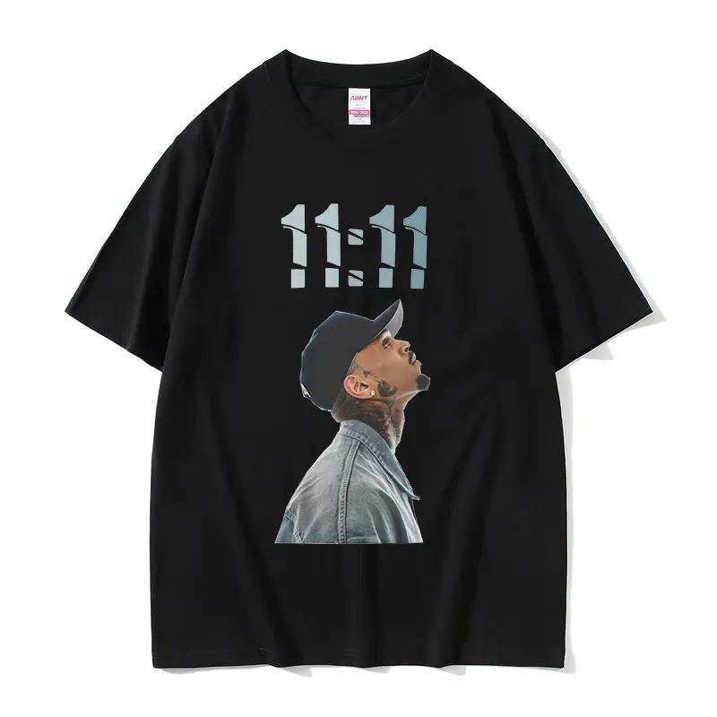 Chris Brown 11:11 Tour 2024 Print T Shirts Male Hip Hop Fashion Short Sleeve T-shirt Unisex Oversized Cotton Tshirt Streetwear