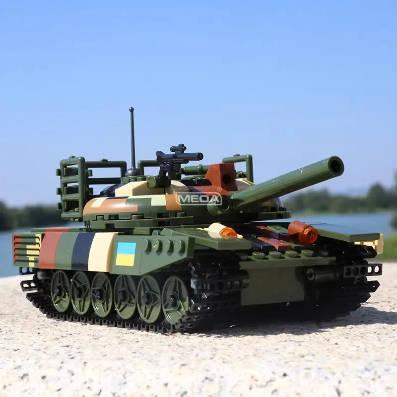 

WW2 Russian T-72 Battle Tank Building Block Soviet T-80BVM Tank Brick Army Equipment Model DIY Military Hobby Collection Toy