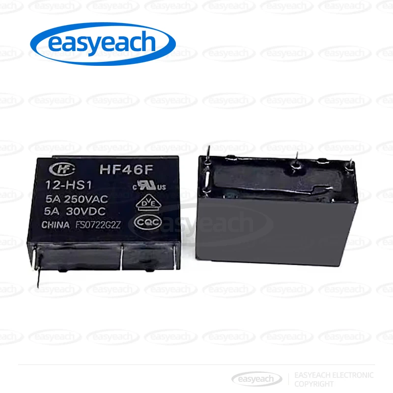 HF46F-005/012/024-HS1 5V 12V 24V 5A250VAC new Hongfa ultra-miniature medium power relay HS1T 5A 150W 277VAC 30VDC relay