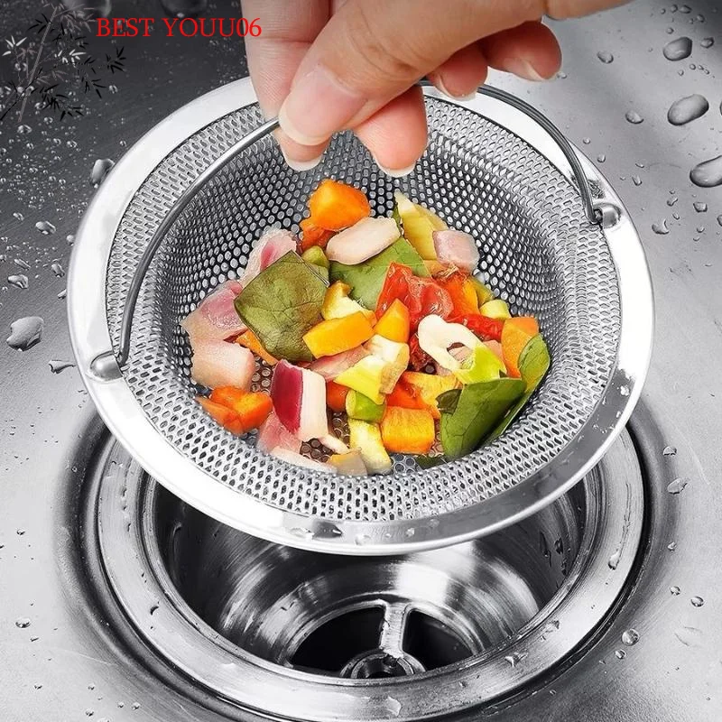 

(YOUU06)2/4PC Stainless Steel Kitchen Sink Filter Garbage Food Residue Dishsink Filter With Handle Metal Sink Strainer