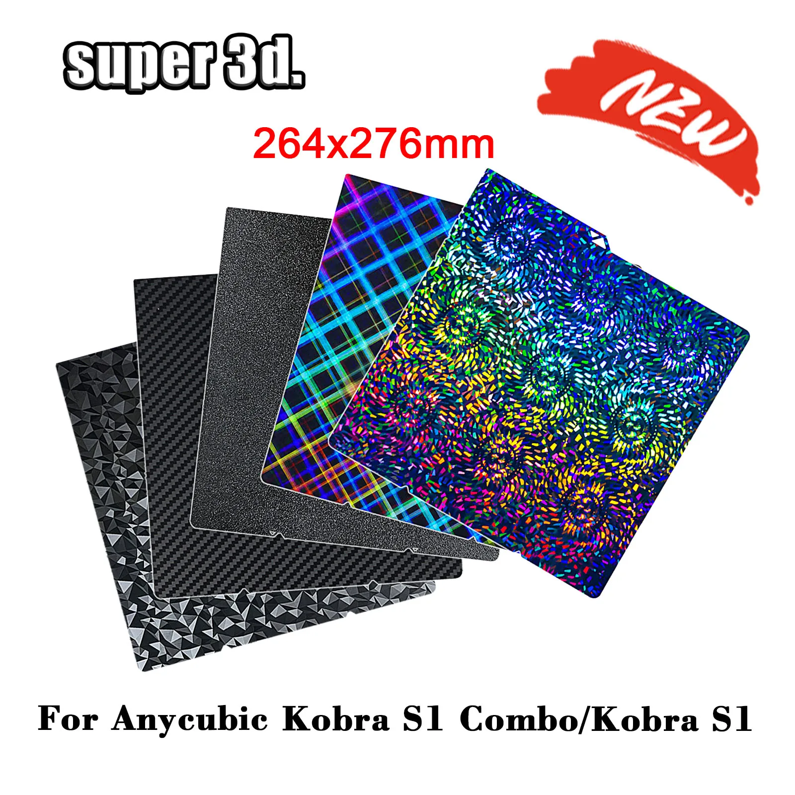 

Горячая кровать для Anycubic Kobra S1 PET PEO Plate Pei Sheet 264x276 Kobra S1 Combo Build Plate Kobra S1 Hotend Kobra S1C 3d Bed