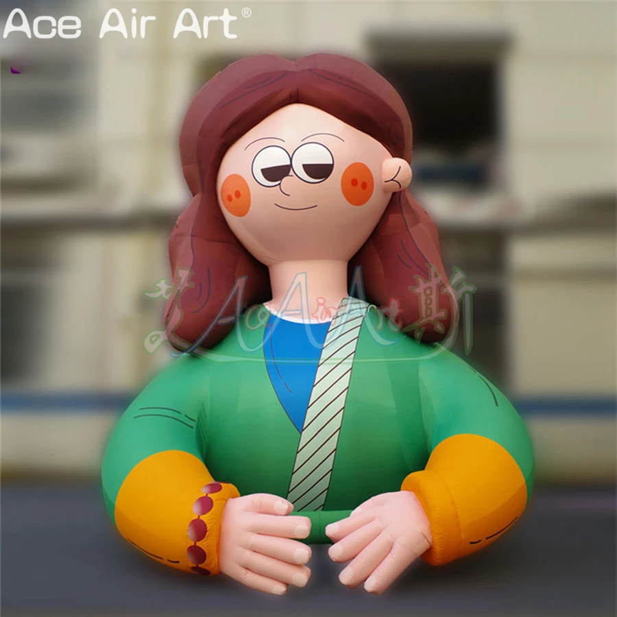 Cute Cartoon Boy and Girl Model Inflatable Character Replica for Outdoor Decoration or Advertising Activities