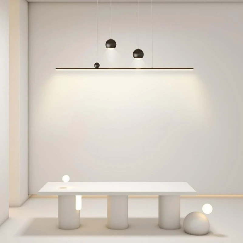 SANDYHA LED Pendant Light Nordic Style Strip Design for Living Room Kitchen Island Restaurant Decoration Lighting Fixtures