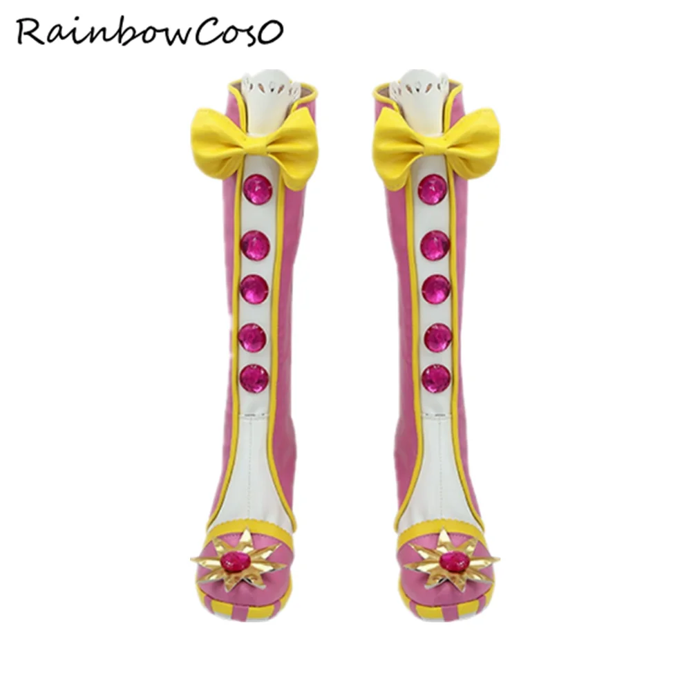 Hoshimiya Ichigo Aikatsu! Series Cosplay Shoes Boots Game Anime Party Halloween Chritmas RainbowCos0 W4448