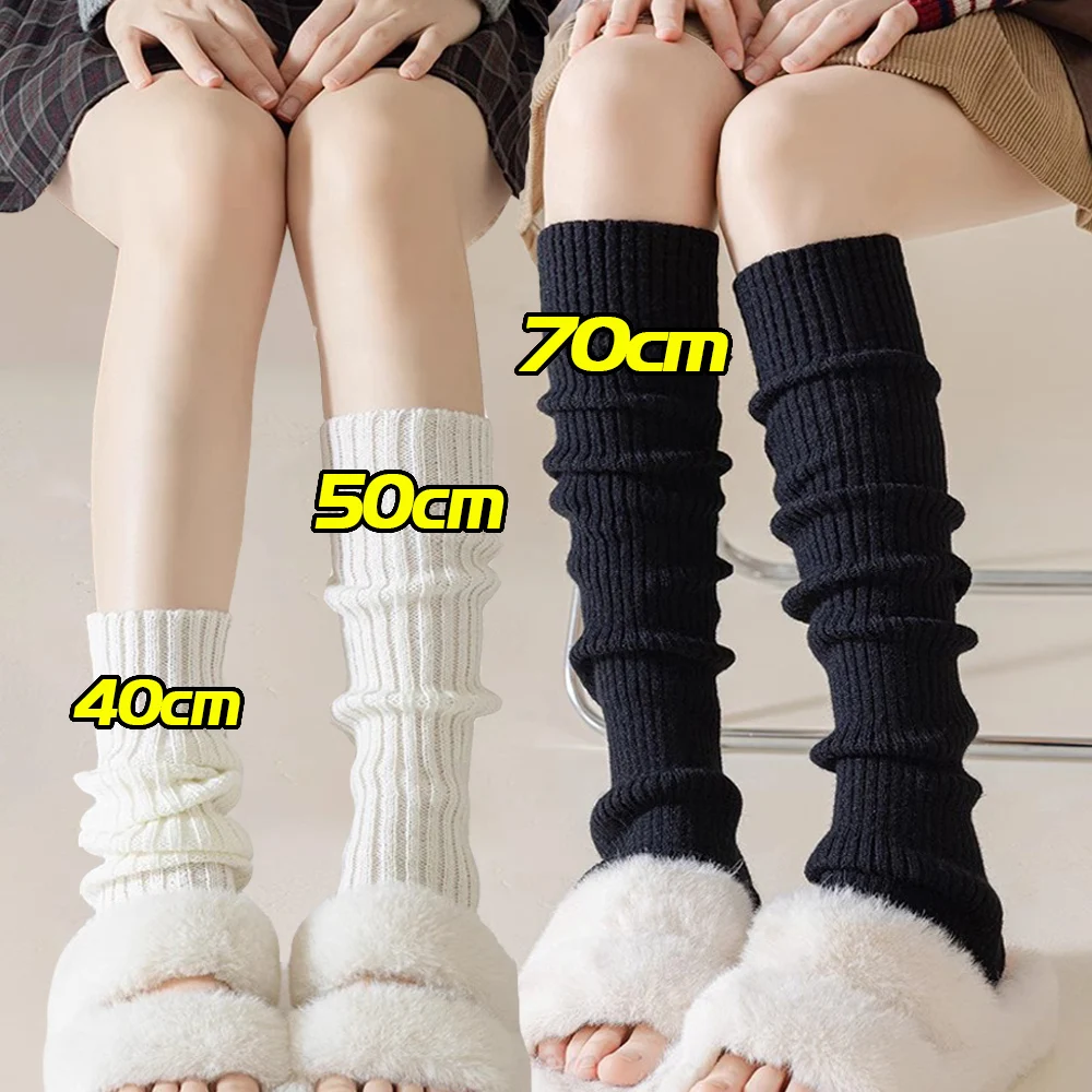 

Y2K Women's Leg Warmers Japanese Lolita Long Socks Wool Knitted Foot Cover Arm Warmer Autumn Winter Crochet Heap Sock Boot Cuffs