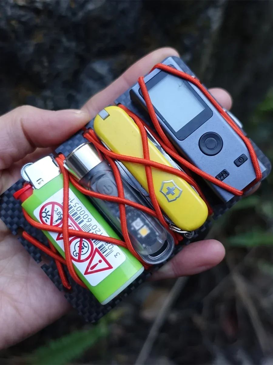 Carbon Fiber Multifunctional Tool Retractable Card Elastic Rope High-End Custom Hand-Woven