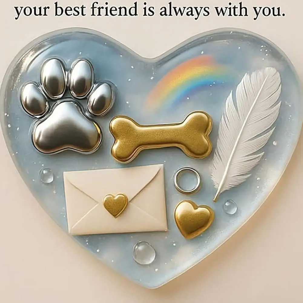 Pet Gift Pocket Hug Gift Pet Loss Heart Keepsake 2d Acrylic Pawprint Token Sympathy Gift for Dog Cat Remembrance Pocket Hug