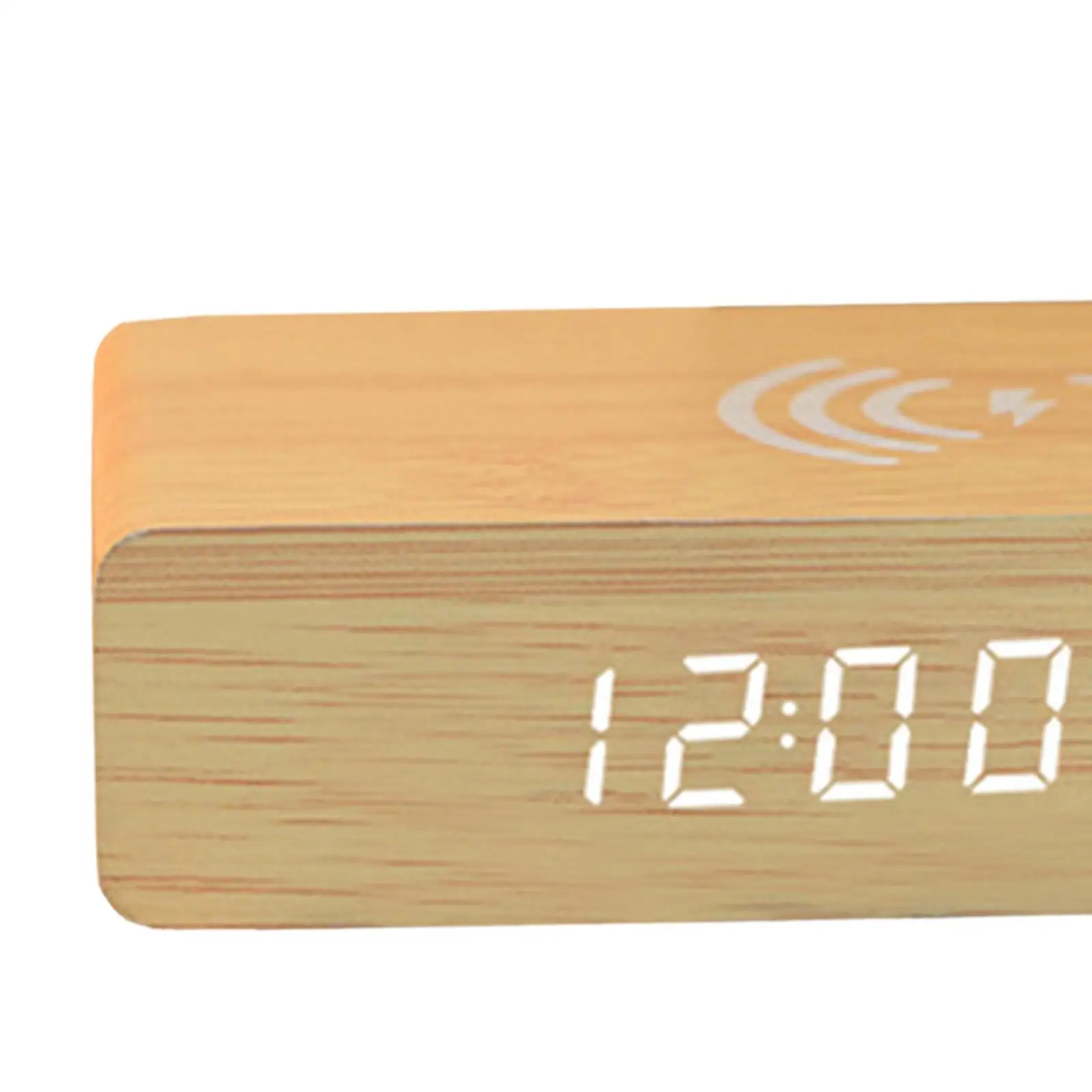 Alarm Clock with Wireless Charging Three Adjustable Brightness Three Alarm Settings for Decoration Hotel Gift Bedroom Tabletop