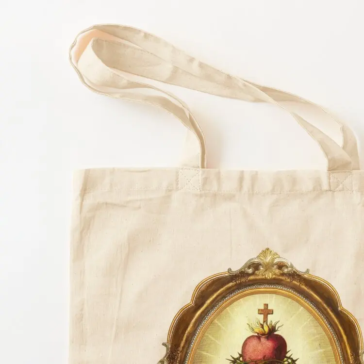 صورة القلوب الثلاثة المقدسة في إطار من براتوس سيليستس حمل حقيبة قماش سيدة حقائب حمل حقيبة المرأة حقيبة كبيرة المرأة