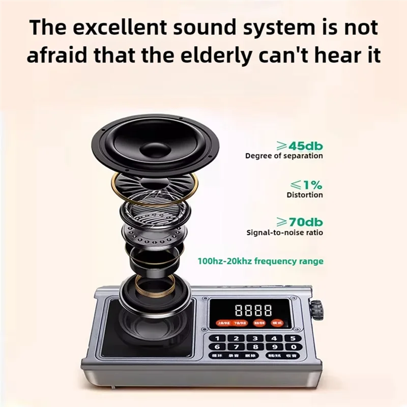 AA60-محمول DAB راديو قابل لإعادة الشحن هام بلوتوث صندوق الصوت AM FM راديو صغير خمر هام المتكلم مشغل Mp3 رمادي