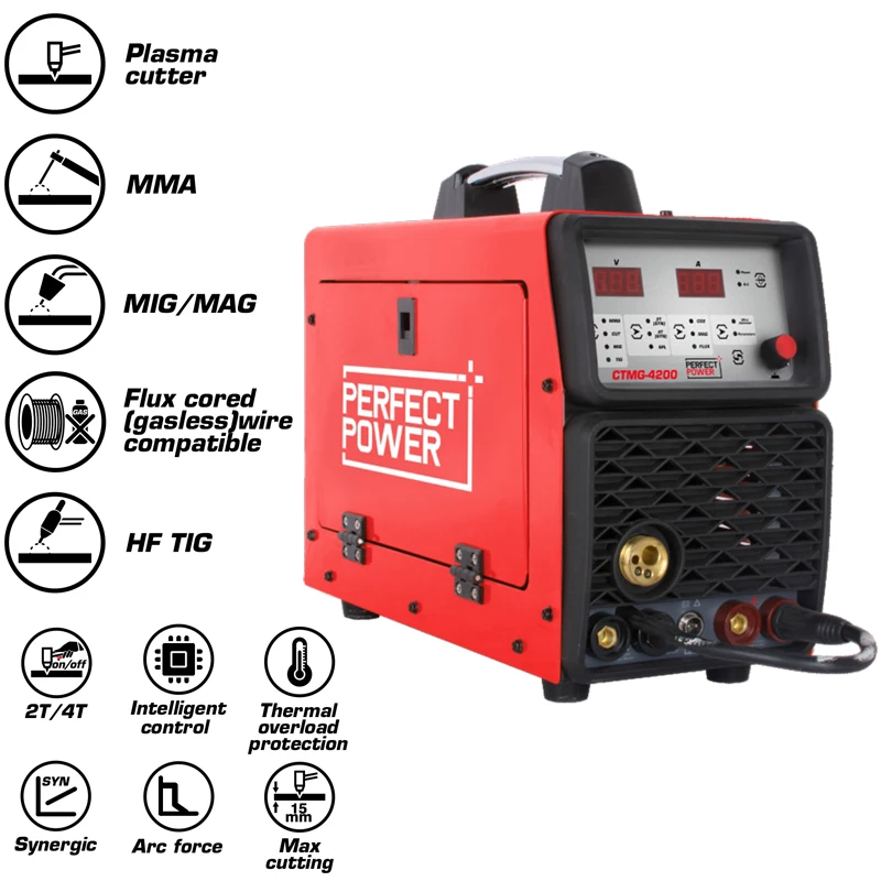 5 in 1 Welders CTMG-4200 IGBT Inverter Plasma Cutter With MIG/ MAG/ HF TIG / MMA Welding Machine cut40 Plasma Cutting Machine