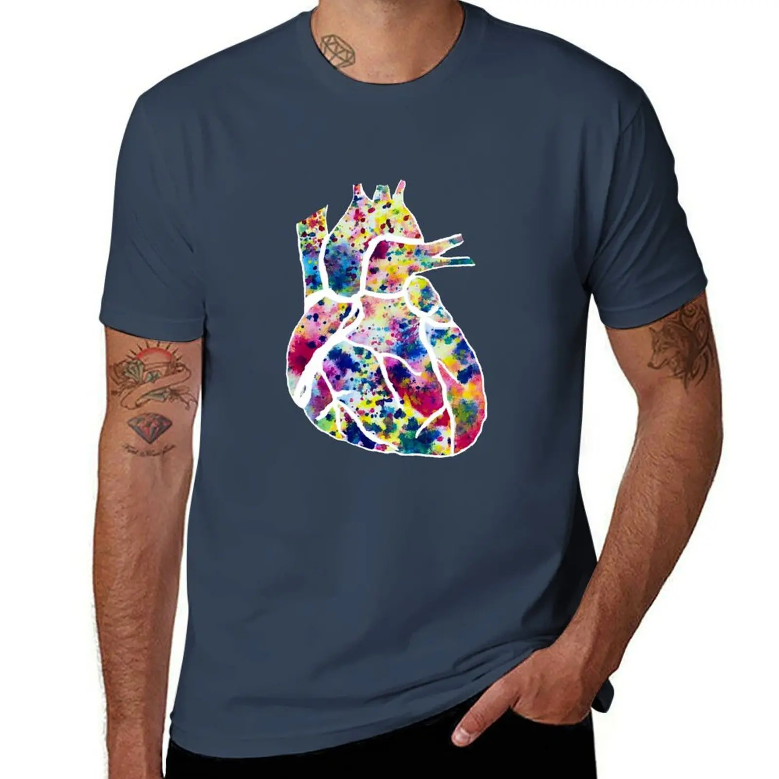 

(Black) Heart Funfetti T-Shirt Casual Pattern Print Tee Shirt