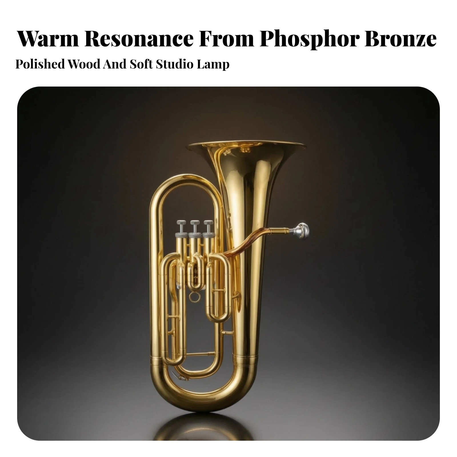 B-Flat Euphonium Gold-Finished B-Flat Euphonium Instrument Smooth Balanced for Musicians, Concert Bands, Stage Performance
