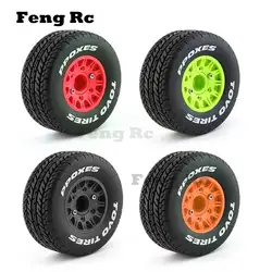 4Pcs 113Mm 1/8 1/10 Short Course Truck Tire Tyre Wheel With 12 14 17Mm Hex For Traxxas Slash Arrma SENTON VKAR RC Car