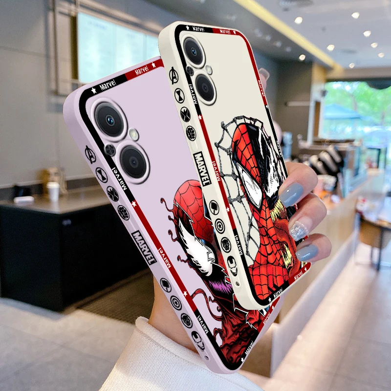 Wunder Superheld Spiderman Handy hülle für Oppo finden x5 x3 x2 Lite Pro Neo A5 A53 A94 4g 5g Flüssigkeit links Seil Softcover