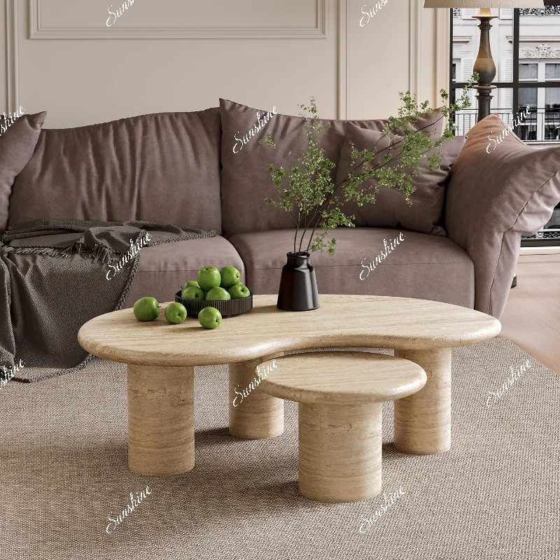 

Wabi Silent Wind Special-shaped Edge Small Apartment Living Room Creative Luxury Stone Household Table
