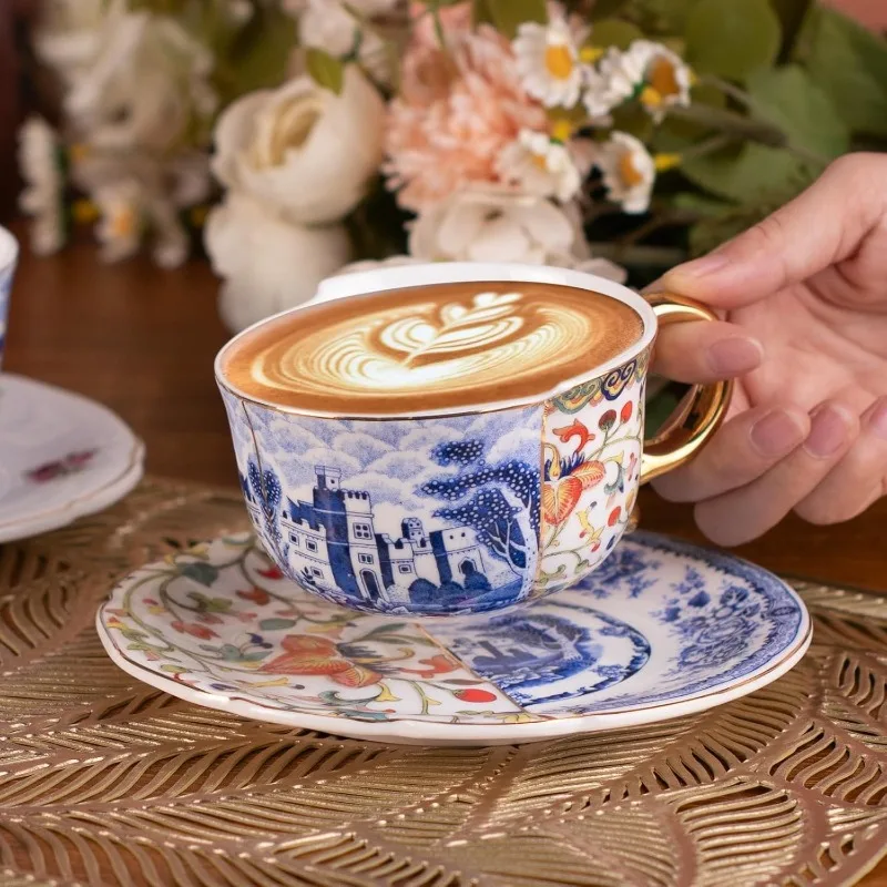 Premium Quality Bone China Coffee Set, European Style Ceramic Cup & Saucer for Tea House Cafe Home, Sophisticated Present