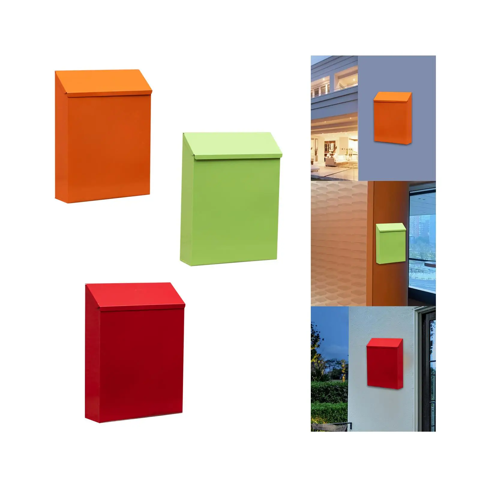 

Wall Mounted Mailbox Rainproof Letter Box Decorative Modern Wall Hanging Mail Box for Home Office Porch Front Door Gate Outdoor