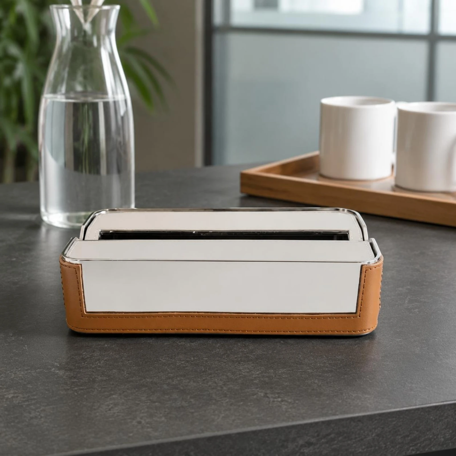 

Metal Napkin Holder Sturdy Stainless Steel Tissue Box Square Tissue Dispenser Easy to Clean for Hotel, Restaurant
