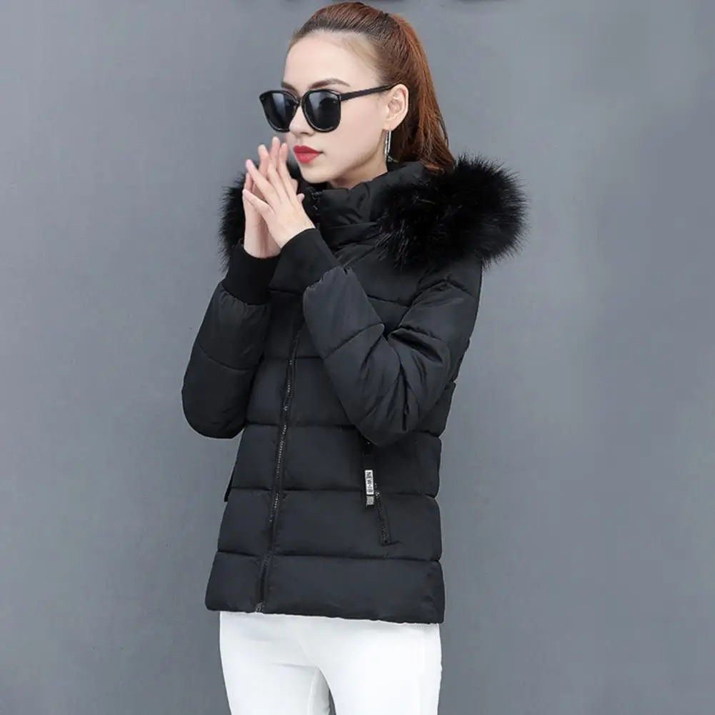 Women Jacket Windproof Slim Fit Down Coat with Hooded Pockets for Weather Outwear Plus Size Parka with Heat Retention Technology