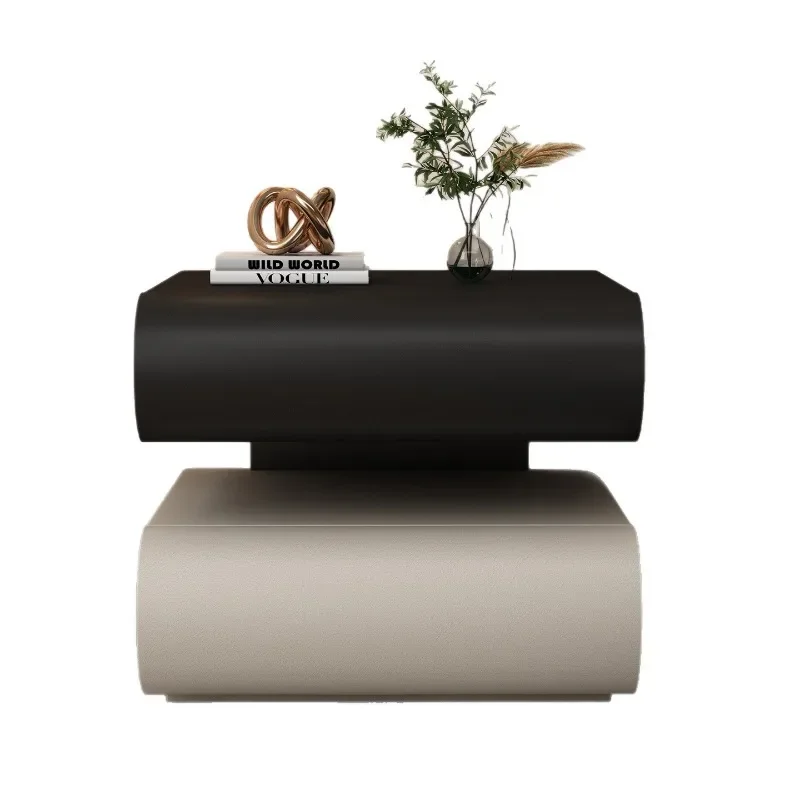 

Italian minimalist solid wood, bedside table, small household bedroom, high-end creative, floating storage cabinet