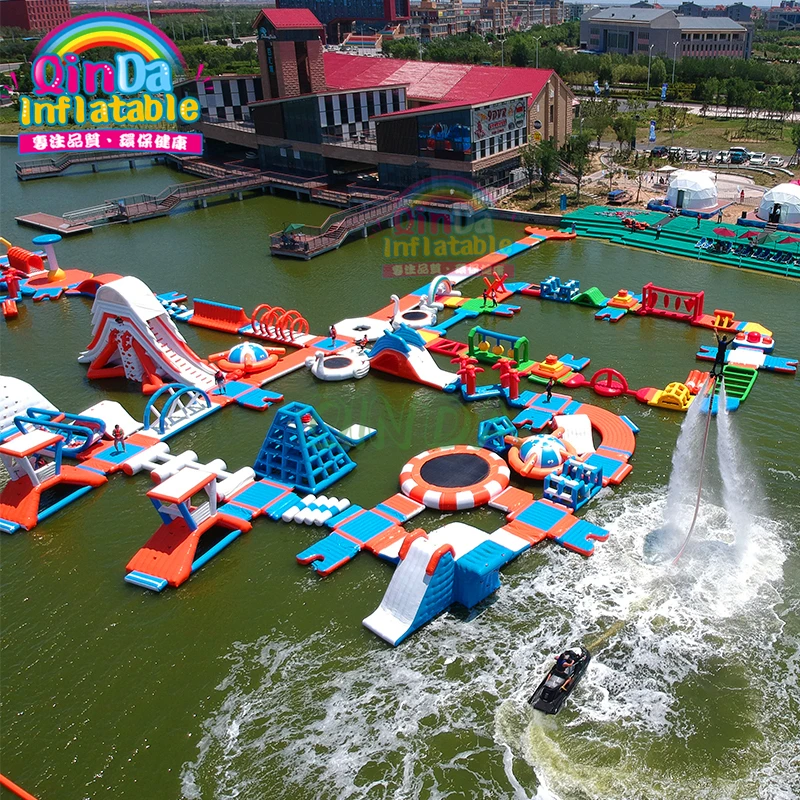 Floating Obstacle Course Inflatable Water Park Aqua Inflatable Water Sport Games