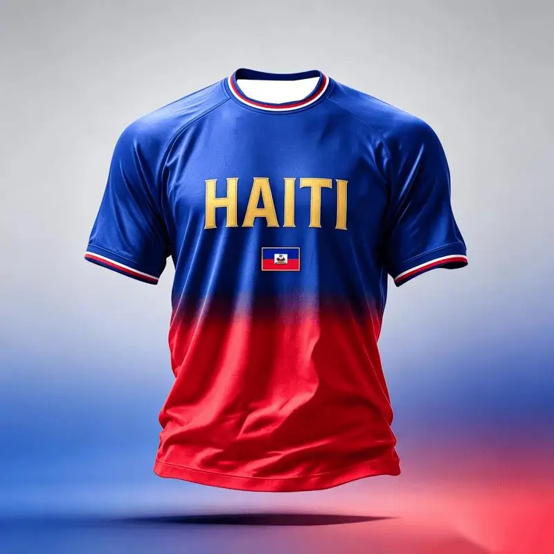 2027 New Wave Haiti Football Shirt Casual Sports Speed Dry T-shirt Women Family Matching  Family Kids Tees Fashion Streetwear