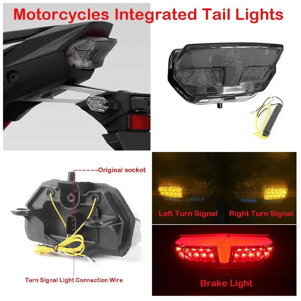 For Honda CRF1100L Africa Twin ADV Sports DCT 2020-2025 Motorcycle Taillight Rear Brake & Turn Signal LED Integrated Tail Light