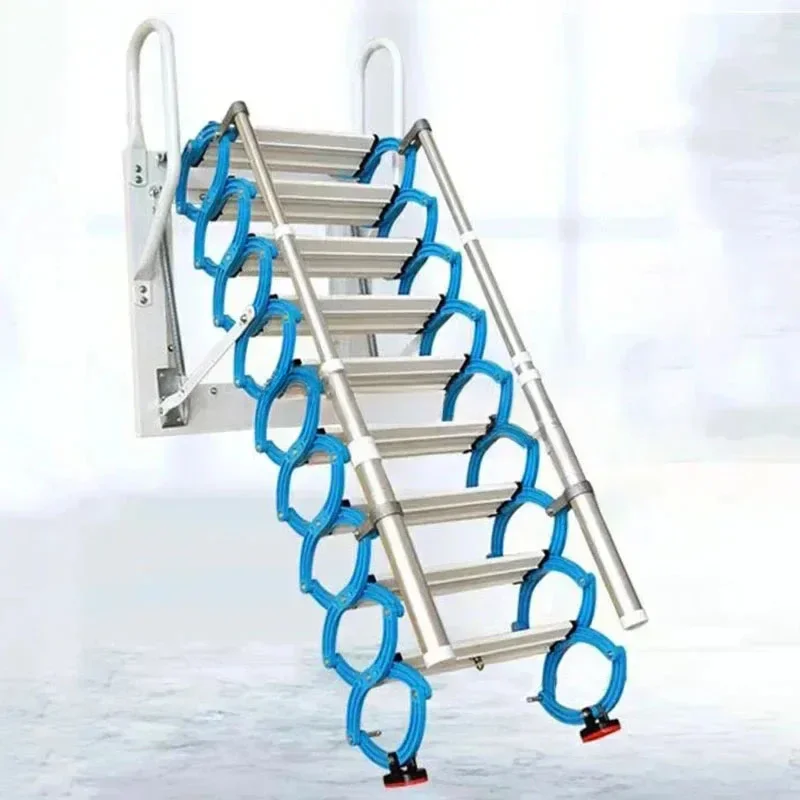 Wall-mounted Home Ladders Attic Retractable Stairs Lifting Indoor and Outdoor Invisible Folding Ladders Simple Stretching Stairs