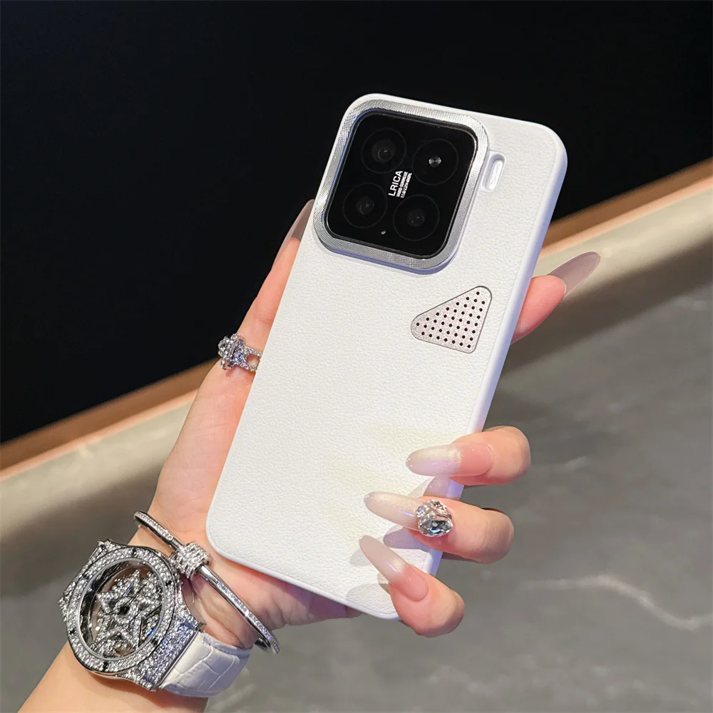 حافظة جلدية أصلية لتبديد الحرارة لهاتف Xiaomi 15 14 Pro حافظة معدنية مضادة للصدمات لهاتف Xiaomi 15pro Mi 14Pro