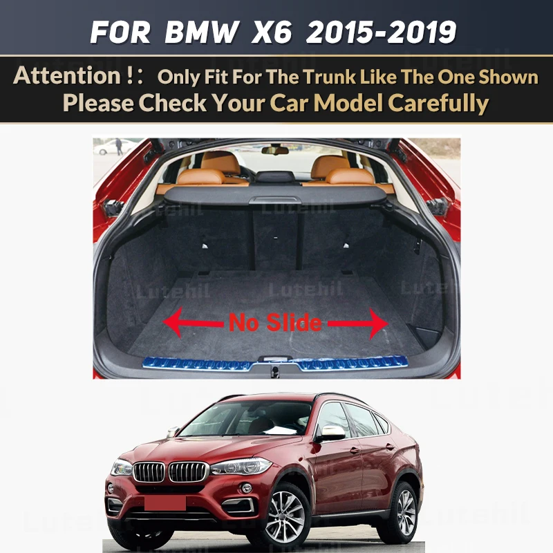 For BMW X6 F16 2015-2019 18 17 16 Car Trunk Mat Cargo Liner Carpet Cover Boot Pad Interior Accessories Auto Part