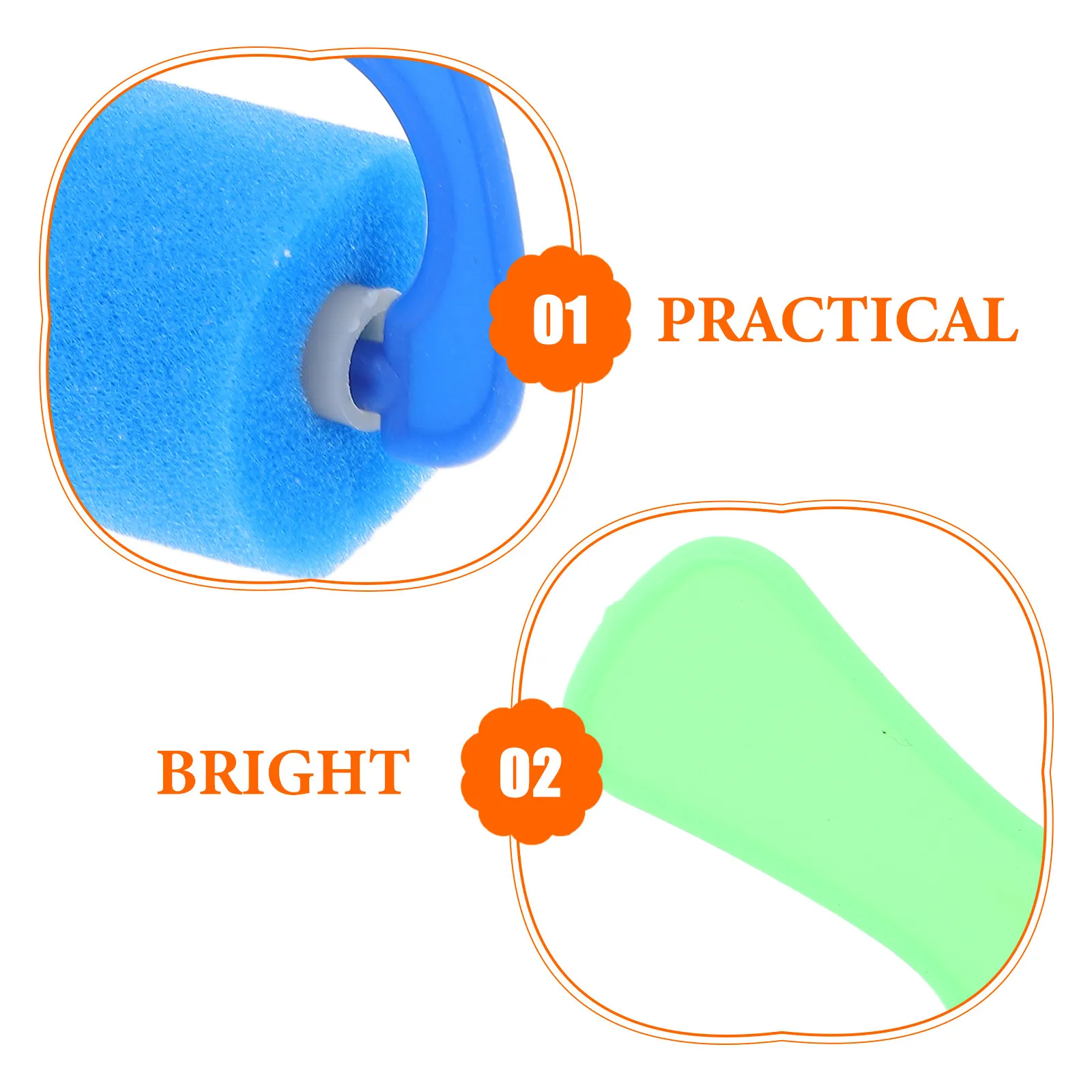 4Pcs Wide Handle Sponge Roller Painting Brushes Portable Drawing Tools Painting Supplies Roller Set for DIY Acrylic