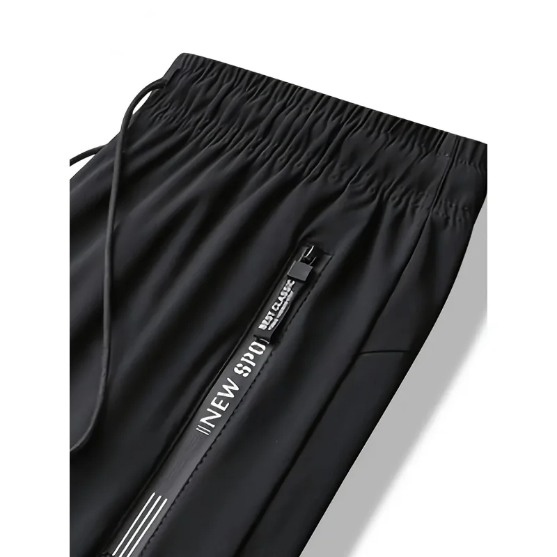 Man Baggy Pants Men's Ice Silk Trousers Running Fitness Football Summer Gift New Fishing Jogger Jogging Tracksuit Black Joggers image 4