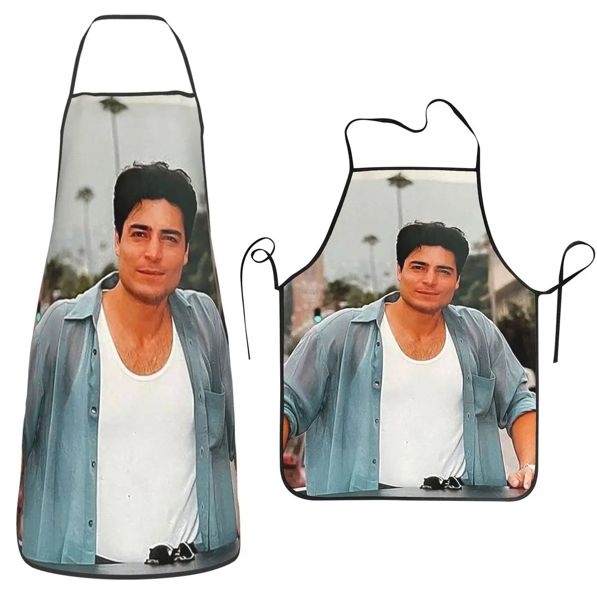 Delantal de cocina sin mangas Chayanne de estilo latino puertorriqueño para hombres y mujeres, ideal para cocinar, limpiar o pintar.