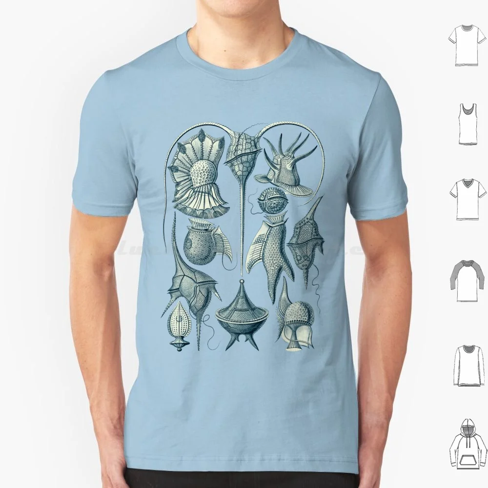 Camiseta Ernst Haeckel Peridinea Plankton, camiseta fresca de algodón 6xl, Ernst Haeckel Vintage Dinoflagellate Eukaryotic Plankton Cerulean