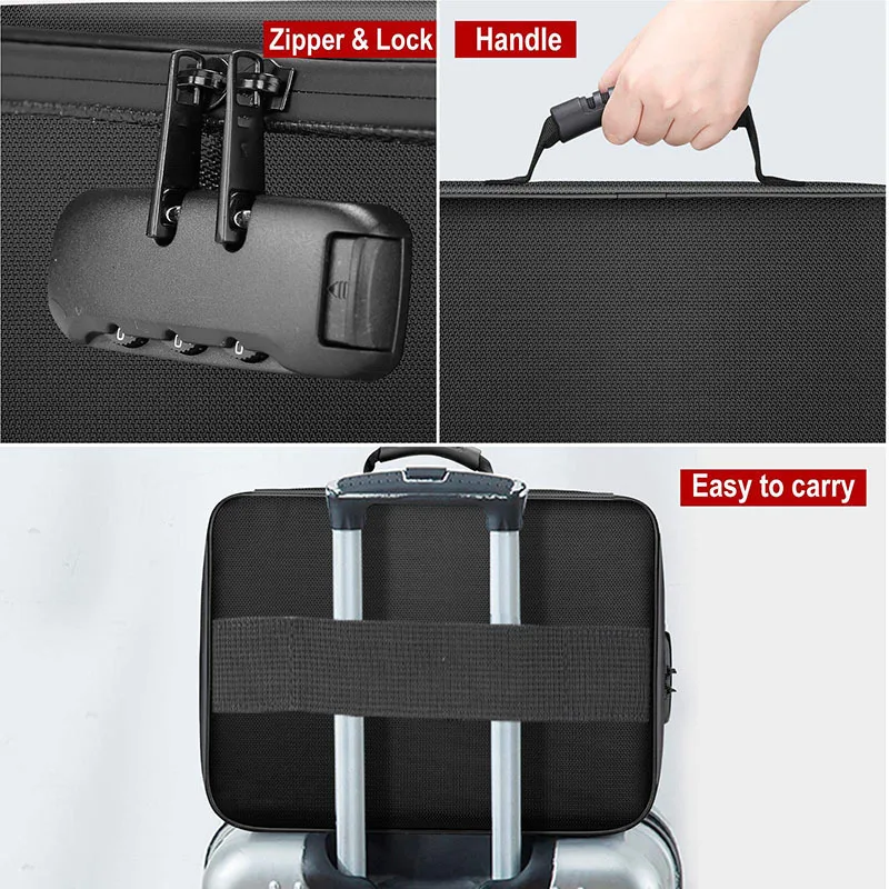 1pc Waterproof Document Storage Bag with Lock - Large Capacity for Office, Business, and Home - Organize Certificates, Passports