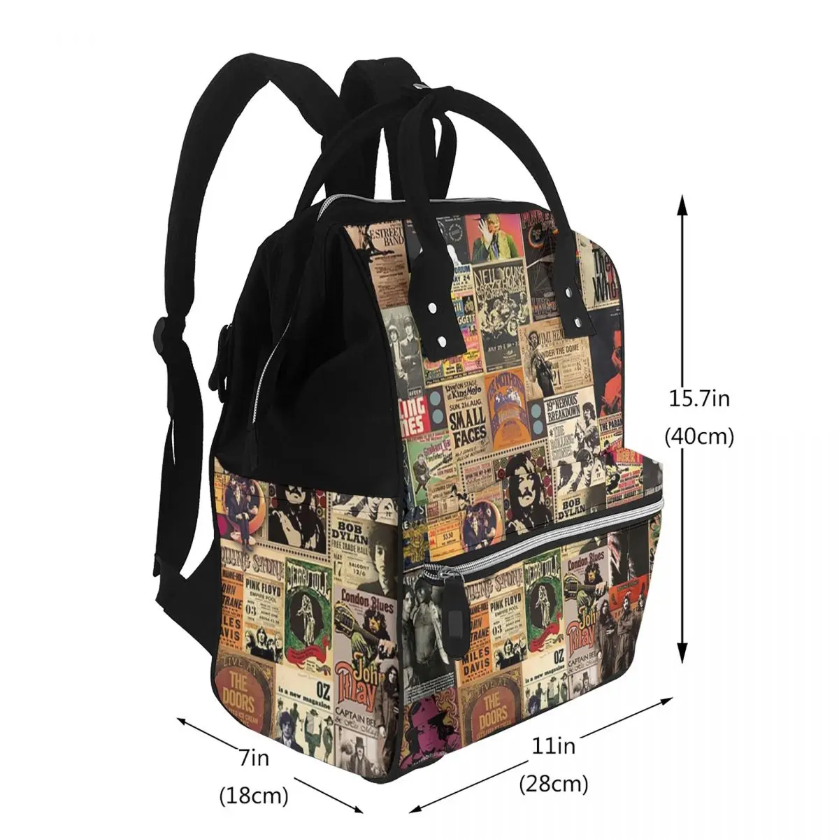 Rock N' Roll Stories Student Backpack School Bag Hiking Travel Daypack for Men Women Bookbag Shoulder Bags